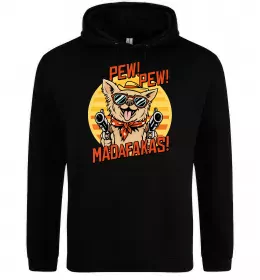 Женская толстовка (худи) Pew Pew dog Черный фото