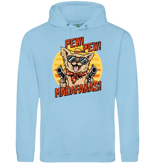 Женская толстовка (худи) Pew Pew dog Голубой фото