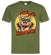 Мужская футболка Pew Pew dog Оливковый фото