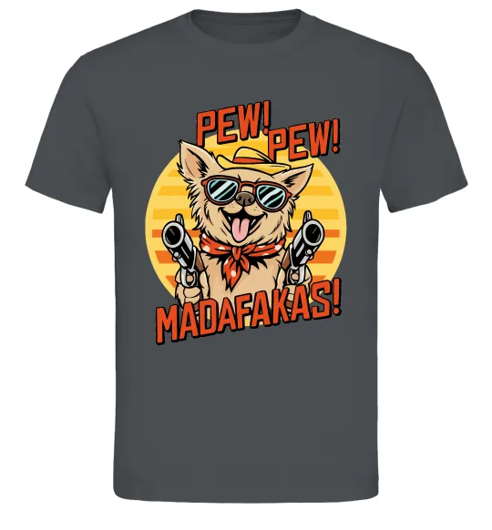 Мужская футболка Pew Pew dog Графит фото