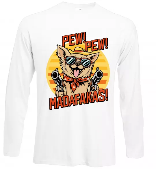 Лонгслив Pew Pew dog Белый фото