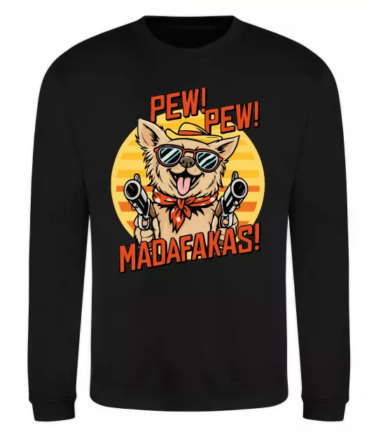 Свитшот Pew Pew dog Черный фото