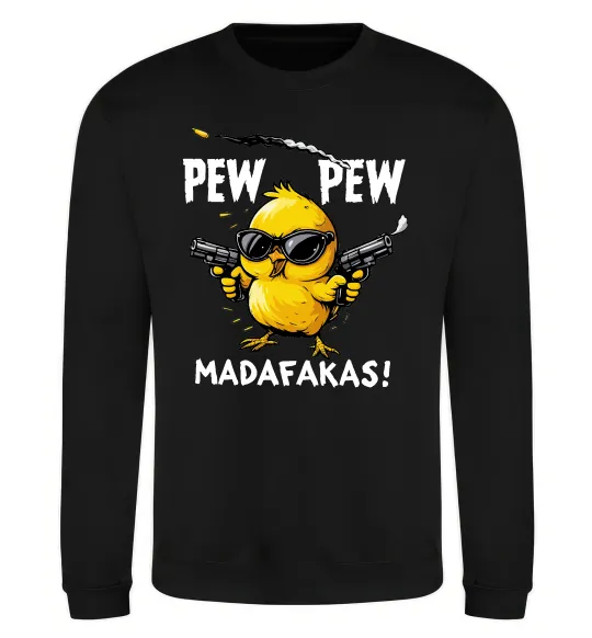 Свитшот Pew pew chicken Черный фото
