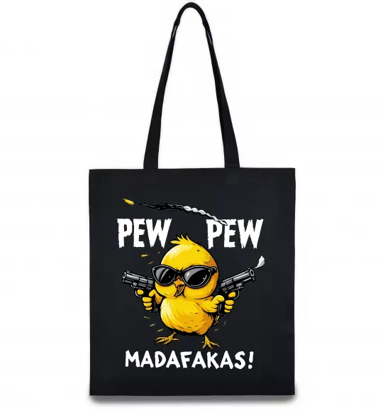Еко-сумка Pew pew chicken Чорний фото