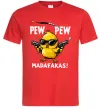 Чоловіча футболка Pew pew chicken Червоний фото