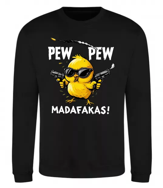 Світшот Pew pew chicken Чорний фото