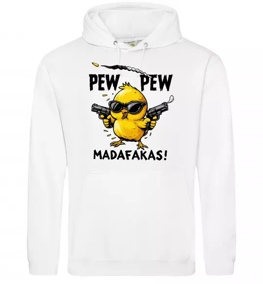 Жіноча толстовка (худі) Pew pew chicken Білий фото