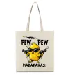 Еко-сумка Pew pew chicken Бежевий фото