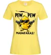 Женская футболка Pew pew chicken Лимонный фото