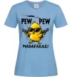 Женская футболка Pew pew chicken Голубой фото