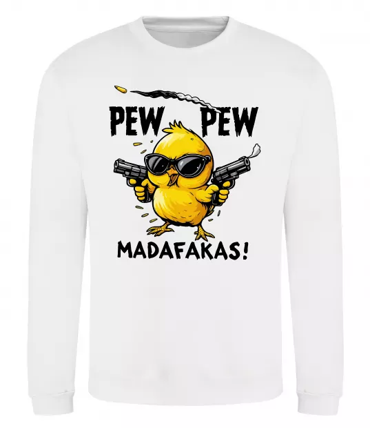 Світшот Pew pew chicken Білий фото