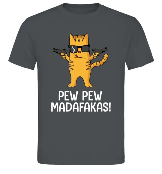 Мужская футболка Pew Pew Cat Графит фото