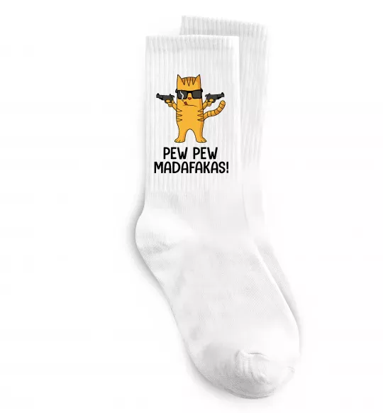 Носки Pew Pew Cat Белый фото