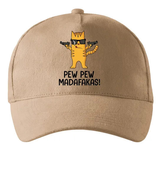 Кепка Pew Pew Cat Песочный фото