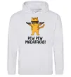 Мужская толстовка (худи) Pew Pew Cat Серый меланж фото