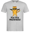Мужская футболка Pew Pew Cat Серый Мужская футболка Pew Pew Cat Серый фото