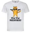 Мужская футболка Pew Pew Cat Белый Мужская футболка Pew Pew Cat Белый фото