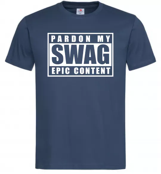 Чоловіча футболка Pardon my swag Темно-синій фото