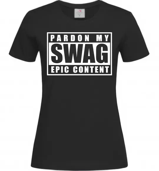 Женская футболка Pardon my swag Черный фото