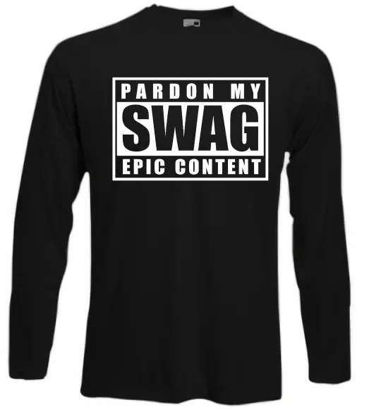 Лонгслів Pardon my swag Чорний фото