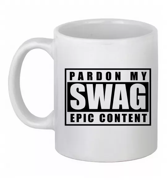 Чашка керамическая Pardon my swag Белый фото