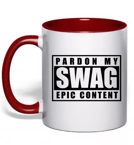 Чашка с цветной ручкой Pardon my swag Красный фото