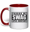 Чашка с цветной ручкой Pardon my swag Красный фото