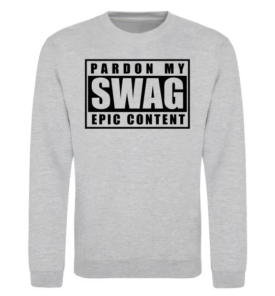 Свитшот Pardon my swag Серый меланж фото