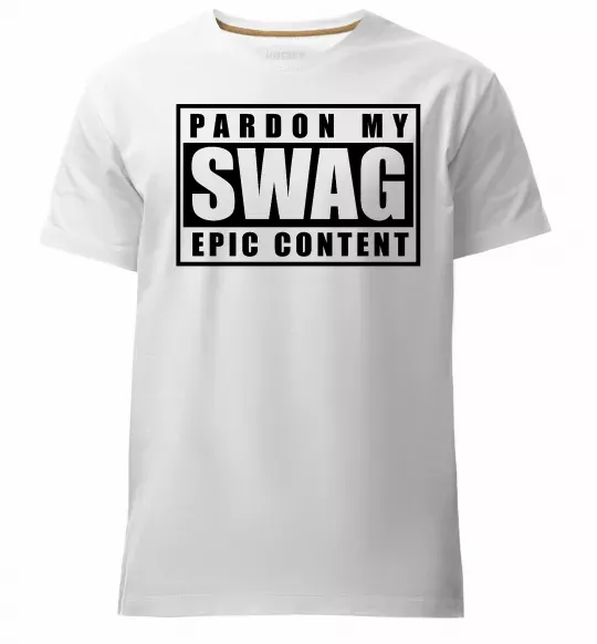Мужская премиум футболка Pardon my swag Белый фото