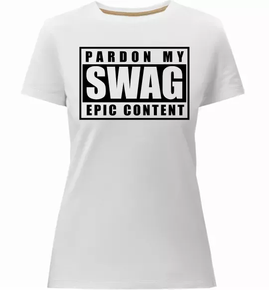 Жіноча преміум футболка Pardon my swag Білий фото