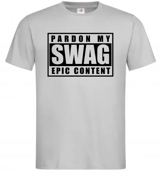 Чоловіча футболка Pardon my swag Сірий фото