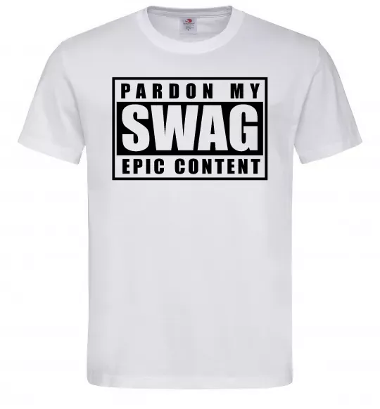 Чоловіча футболка Pardon my swag Білий фото