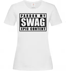 Женская футболка Pardon my swag Белый фото