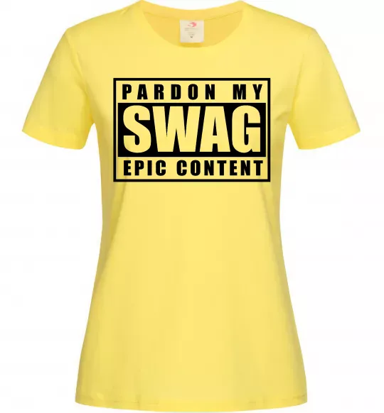 Женская футболка Pardon my swag Лимонный фото