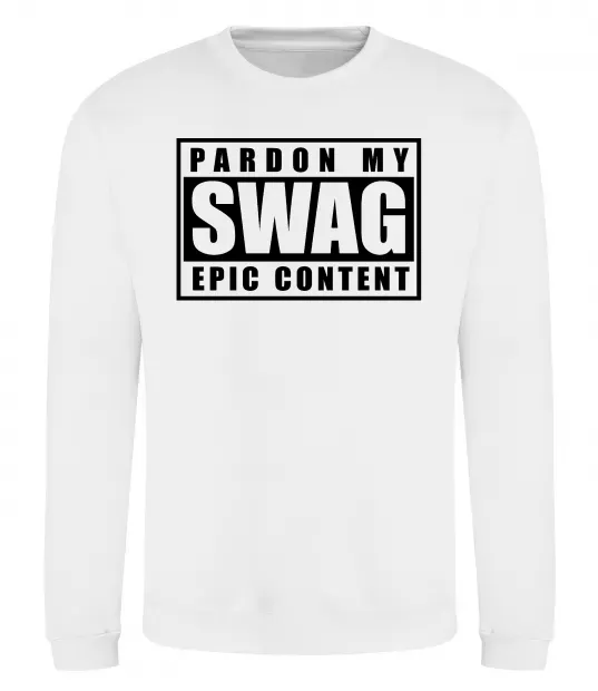 Світшот Pardon my swag Білий фото