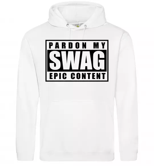 Мужская толстовка (худи) Pardon my swag Белый фото