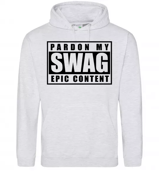 Женская толстовка (худи) Pardon my swag Серый меланж фото