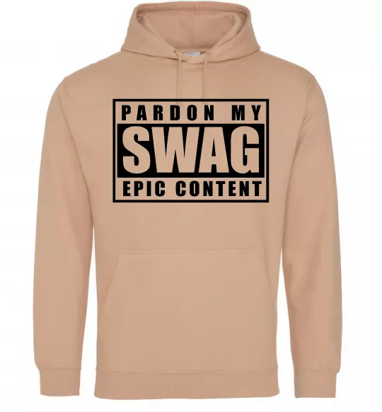 Женская толстовка (худи) Pardon my swag Песочный фото