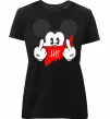 Женская премиум футболка Mickey swag Черный фото