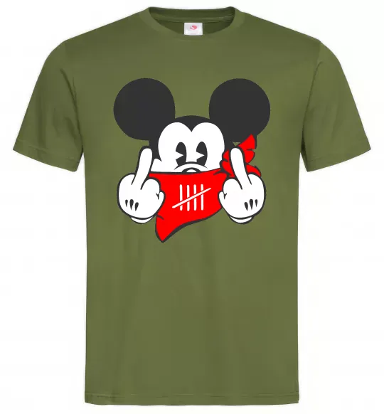 Чоловіча футболка Mickey swag Оливковий фото