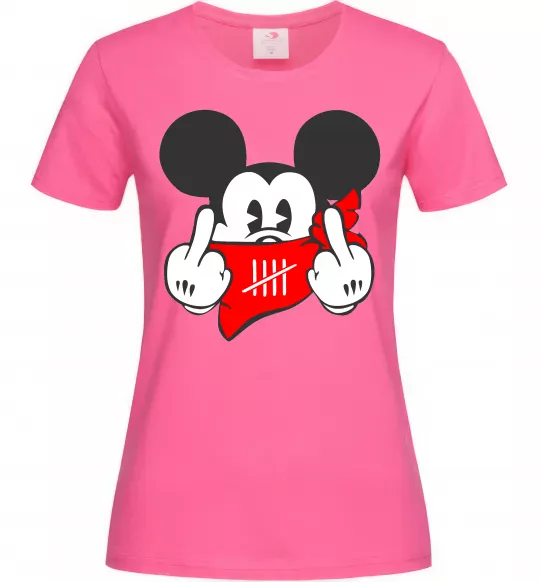 Женская футболка Mickey swag Ярко-розовый фото