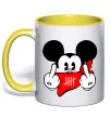 Чашка з кольоровою ручкою Mickey swag Лимонний фото