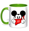 Чашка з кольоровою ручкою Mickey swag Лаймовий фото