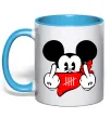 Чашка с цветной ручкой Mickey swag Голубой Чашка с цветной ручкой Mickey swag Голубой фото