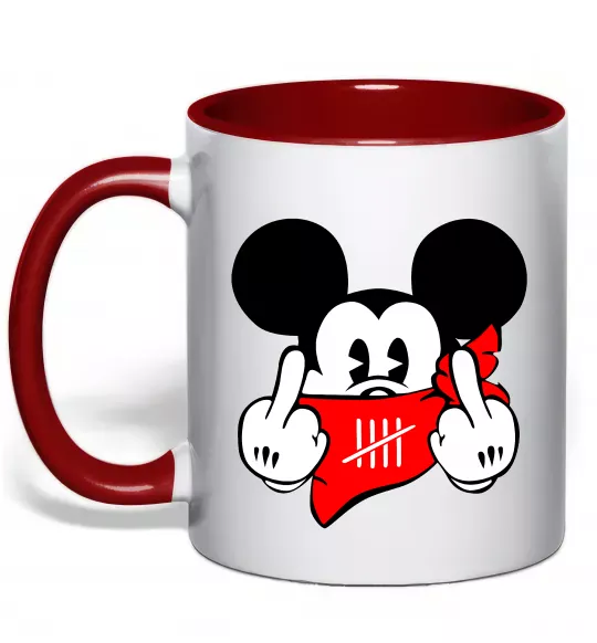 Чашка с цветной ручкой Mickey swag Красный фото