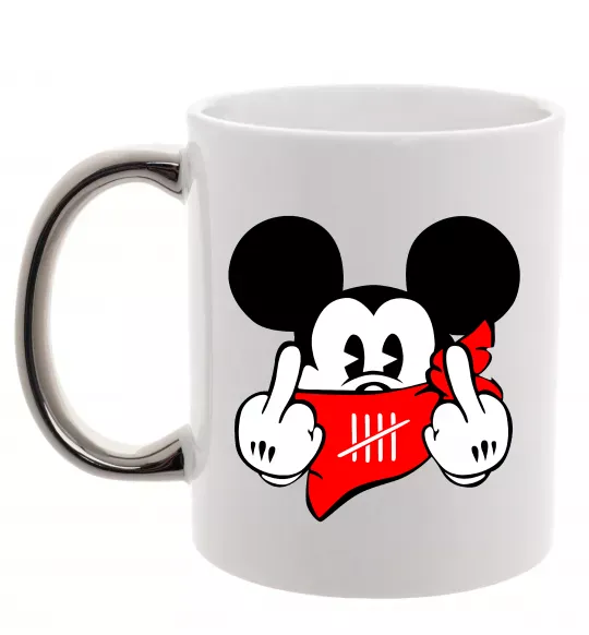 Чашка с цветной ручкой Mickey swag Серебро фото