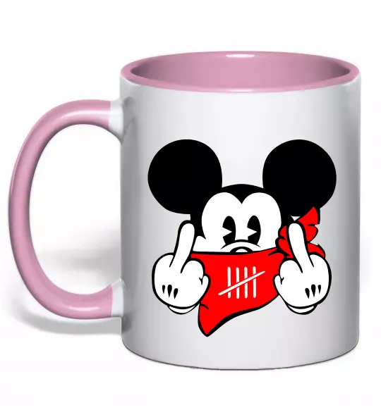 Чашка с цветной ручкой Mickey swag Нежно розовый фото