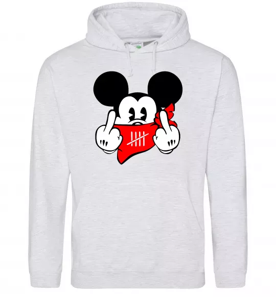 Женская толстовка (худи) Mickey swag Серый меланж фото