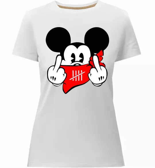 Женская премиум футболка Mickey swag Белый фото