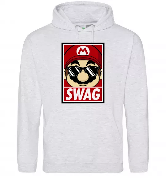 Чоловіча толстовка (худі) Mario swag Сірий меланж фото